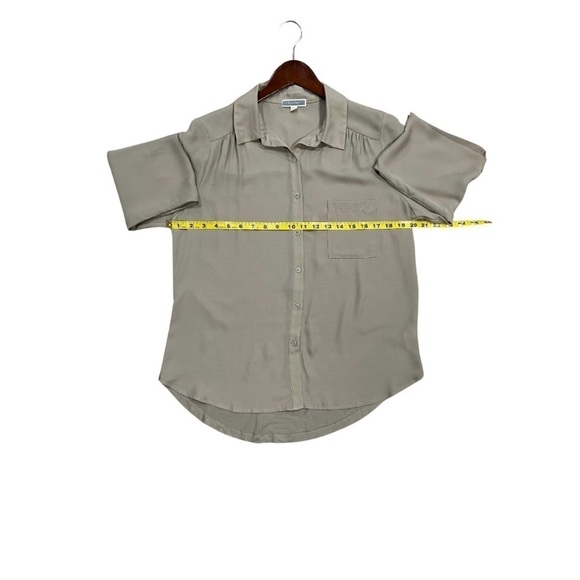 Pleione Tan Button Down Blouse Size M Women - Picture 7 of 8